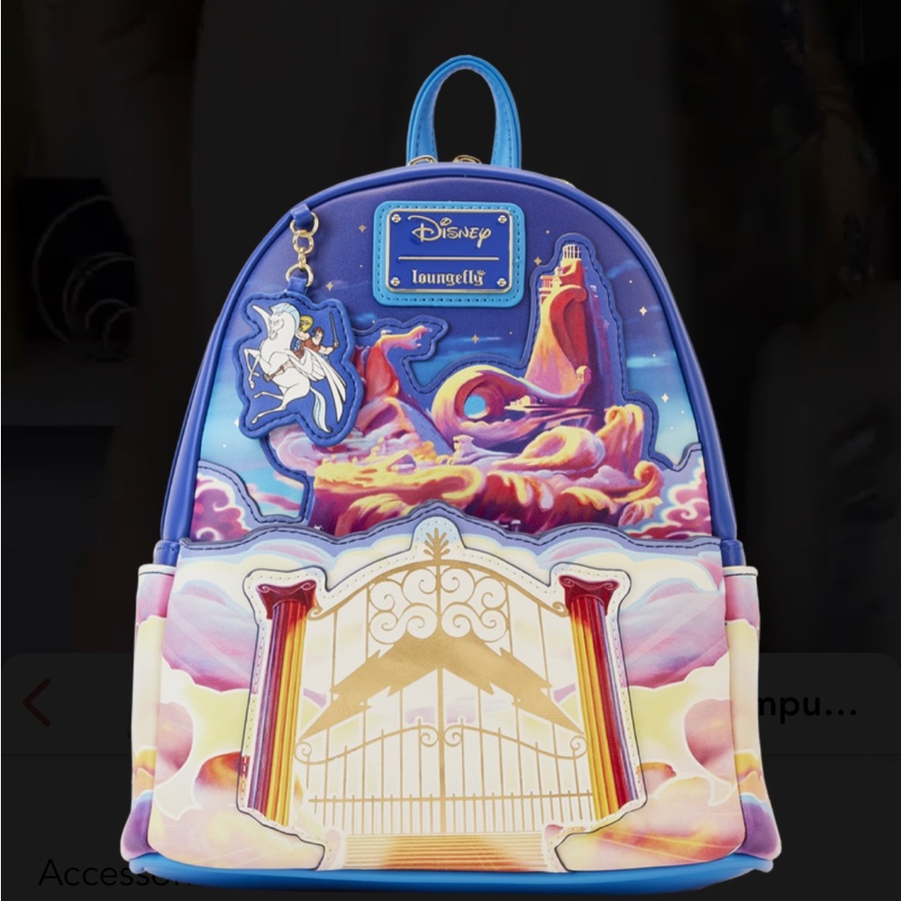 NWT - Loungefly Disney Hercules Mount Olympus Golden Gates Mini Backpack
